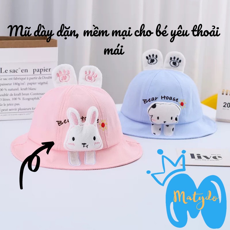 Mũ cho bé trai bé gái rộng vành nón trẻ em hình động vật đáng yêu phụ kiện mũ nón