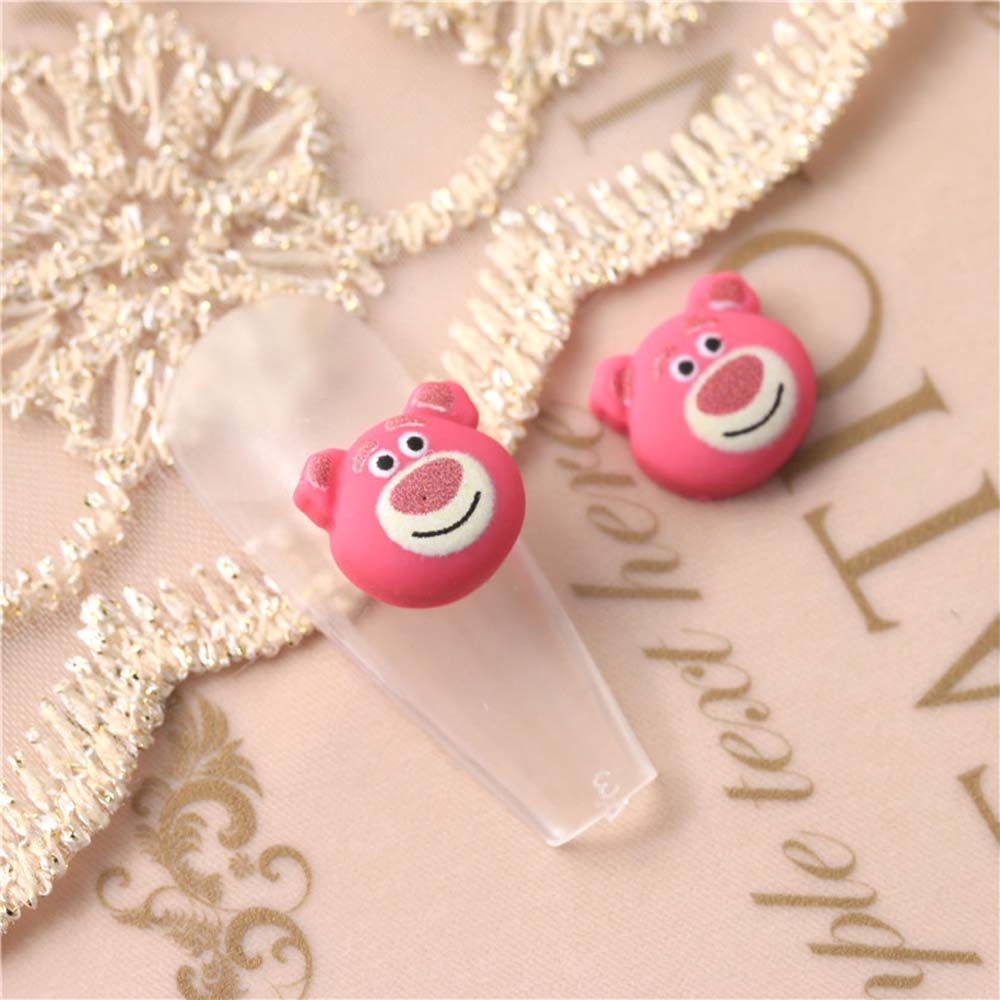 [Hàng mới về] Bộ 10 phụ kiện trang trí móng tay hình thỏ/gấu/thỏ/gấu hoạt hình 3D dễ thương tiện dụng