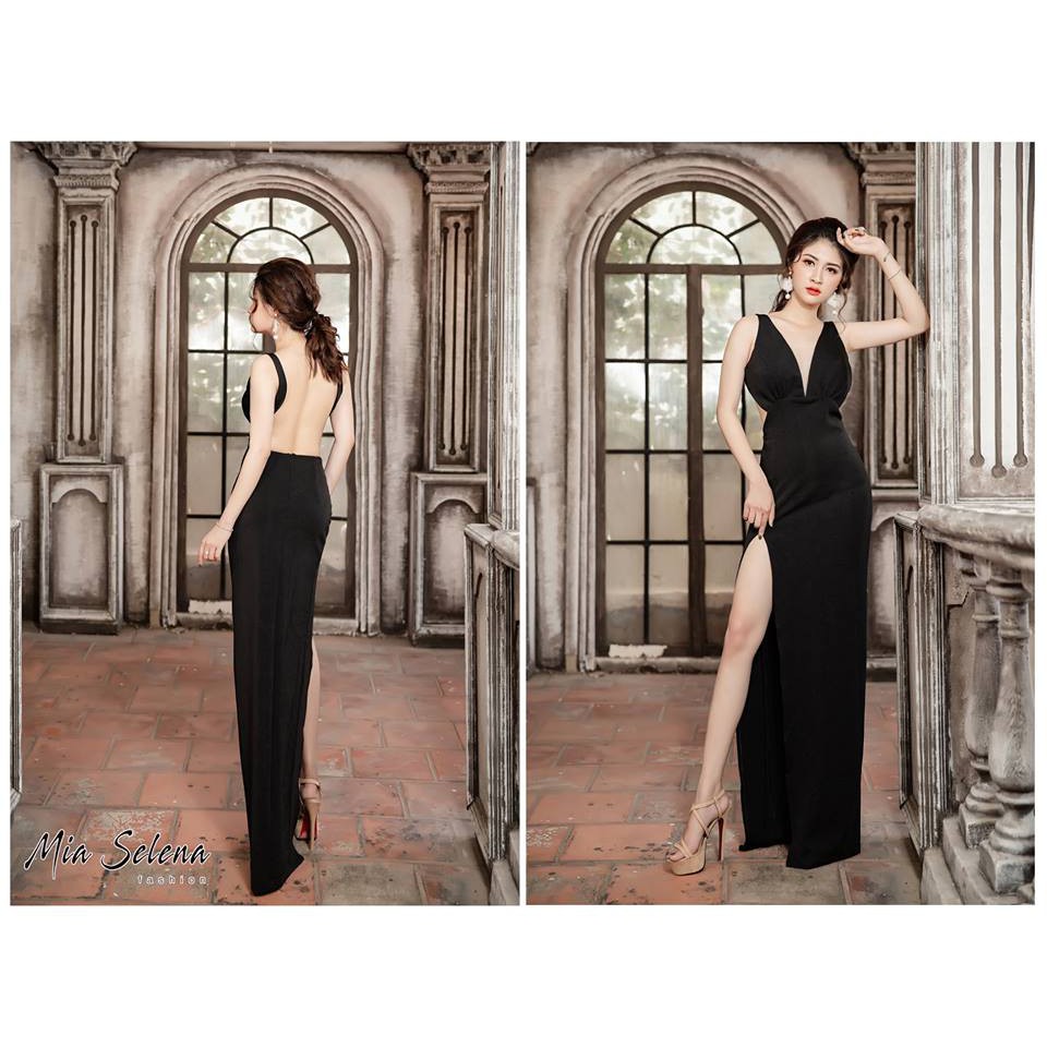Đầm dạ hội Mia Selena hở lưng thiết kế ôm body cực tôn dáng (Đen)