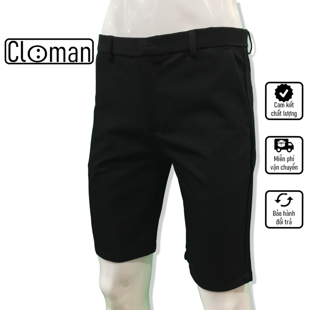 Quần Short Tây Âu Nam CLOMAN Co Giãn Dáng Ôm Form Body Slimfit Cao Cấp QN004