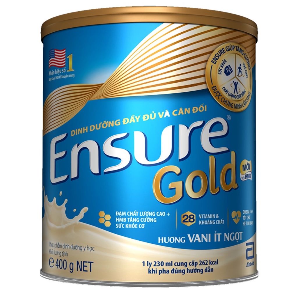 Sữa bột Dinh dưỡng Ensure Gold Abbott hương vani (HMB) 400g