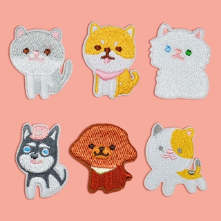 Sticker Ủi Thêu Hình Chó Mèo Dễ Thương