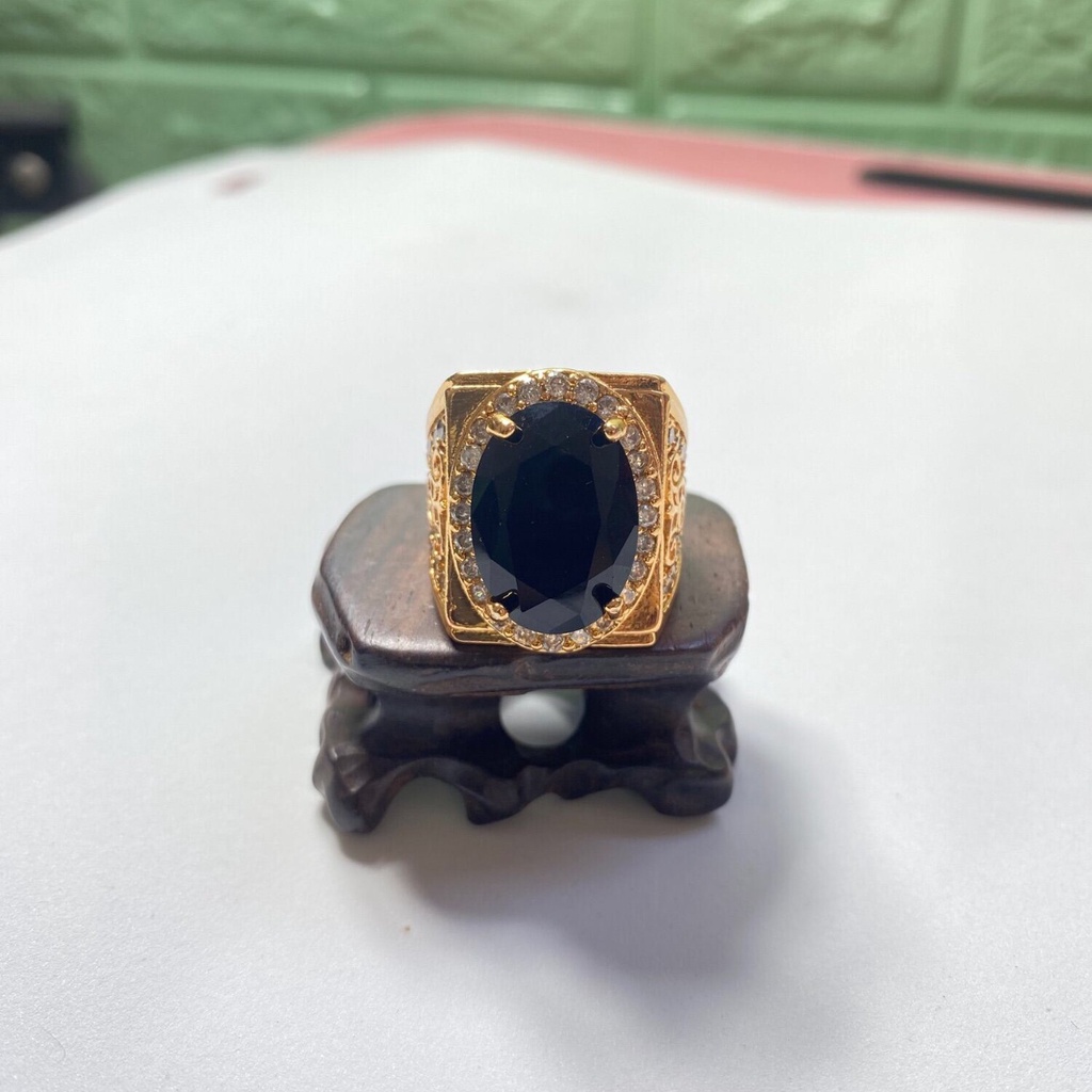 Thời Trang Nhẫn Nam Đính Đá Mạ Vàng Phong Cách Vintage