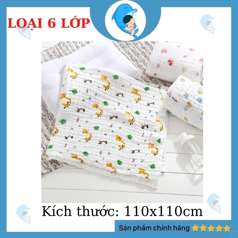 Khăn Tắm Xô Nhăn Cho Bé 6 Lớp, Mềm Mại, Siêu Thấm, Kích Thước 110*110cm