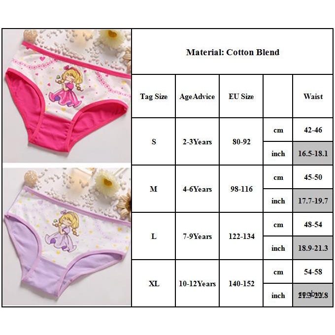 Quần lót của bé gái được làm từ vải cotton mát lạnh Cute Print 2-12 tuổi