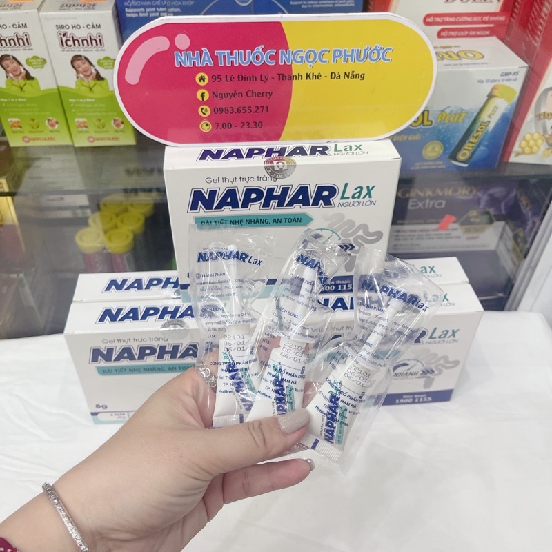 Gel thụt tháo táo bón Naphar Lax Người Lớn 8g và Trẻ Em 5g