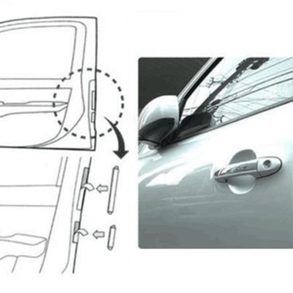 Bộ 8 miếng dán bảo vệ cạnh cửa xe hơi tự động tiện dụng