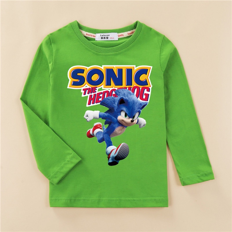 Áo Thun Tay Dài In Hình Sonic Hedgehog 2 Thời Trang Cho Bé Trai