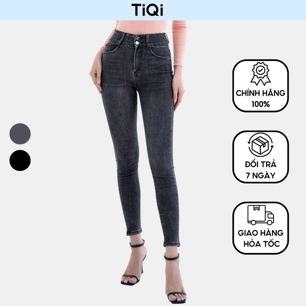 Quần Jean Skinny Nữ Vải Denim Co Giãn Màu Xám TiQi Jean G1-508