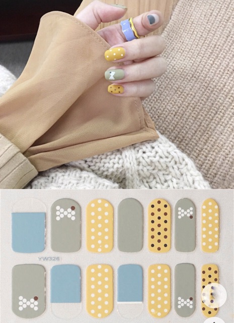 Set dán móng tay nails dán nghệ thuật nhiều màu - có ngay bộ móng đẹp trong 5 phút (Nail wraps / Nail stickers) CAM CAM