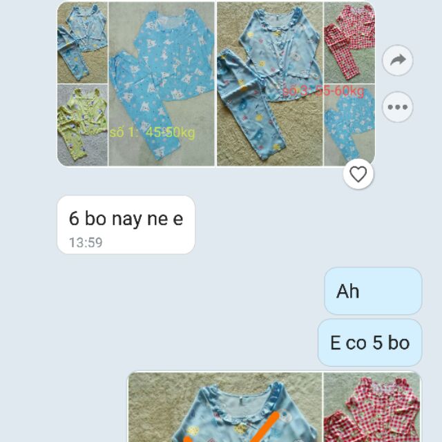 Combo 6 bộ bé gái
