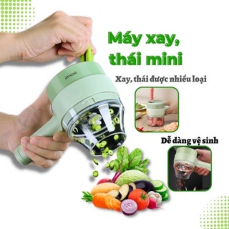 MÁY XAY TỎI CÁN DÀI, MÁY CẮT HÀNH, CẮT RAU CỦ CẦM TAY TIỆN DỤNG