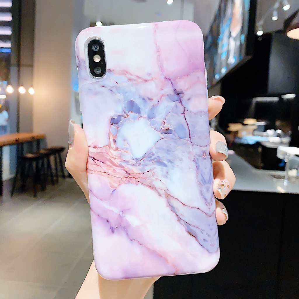 Vỏ điện thoại kết cấu bằng đá cẩm thạch hình học cho vỏ iPhone X XR XS max 11 Pro Max Soft IMD Cover cho iphone 6S 7 8 Plus ốp lưng