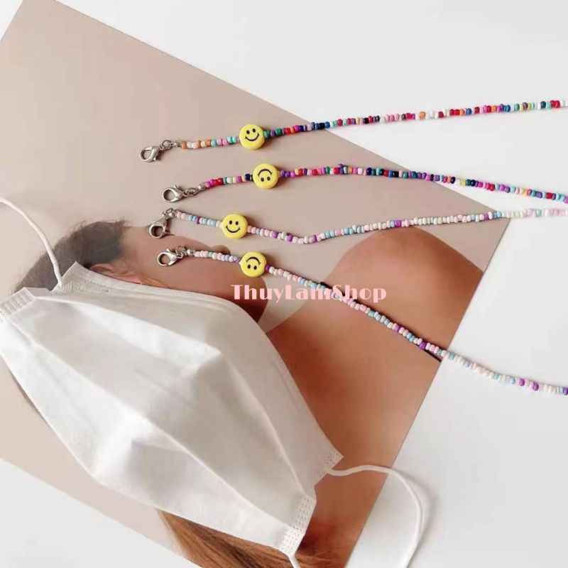 Dây đeo trang trí khẩu trang/kính mắt hình mặt cười chống trượt rớt tiện lơi dễ thương vui vẻ