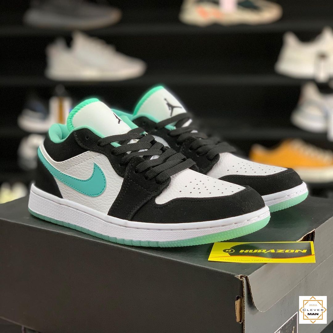 Freeship Fullbox Giay Thể Thao Air Jordan 1 Low Island Green Mau đen đế Xanh Cổ Thấp Shopee Việt Nam