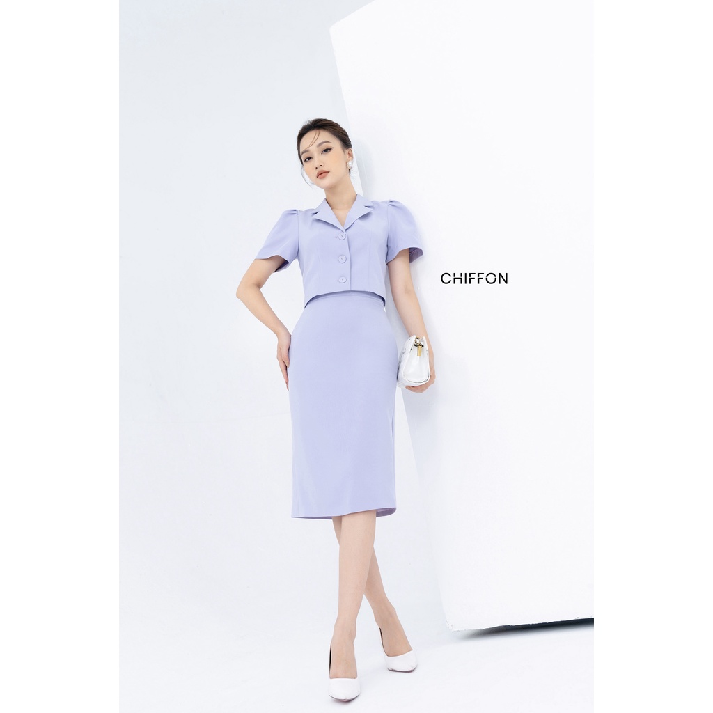 Chân váy bút chì 2 lớp cao cấp thiết kế Chiffon