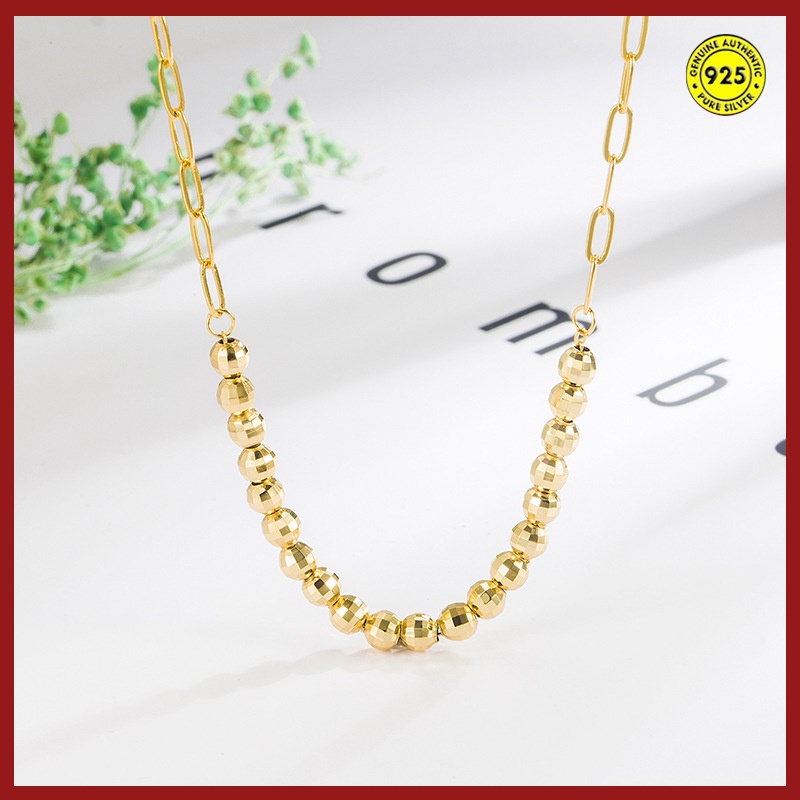Vòng cổ Chuỗi Hạt Mạ Vàng Và Bạc 18K Phong Cách Unisex