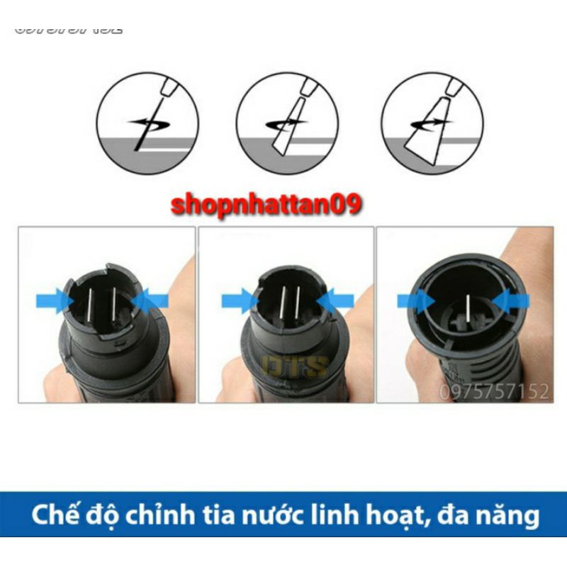 Súng xịt loại 1 - súng rửa xe áp lực cao DTS2 mini Ren ngoài 14mm_Đầu tròn