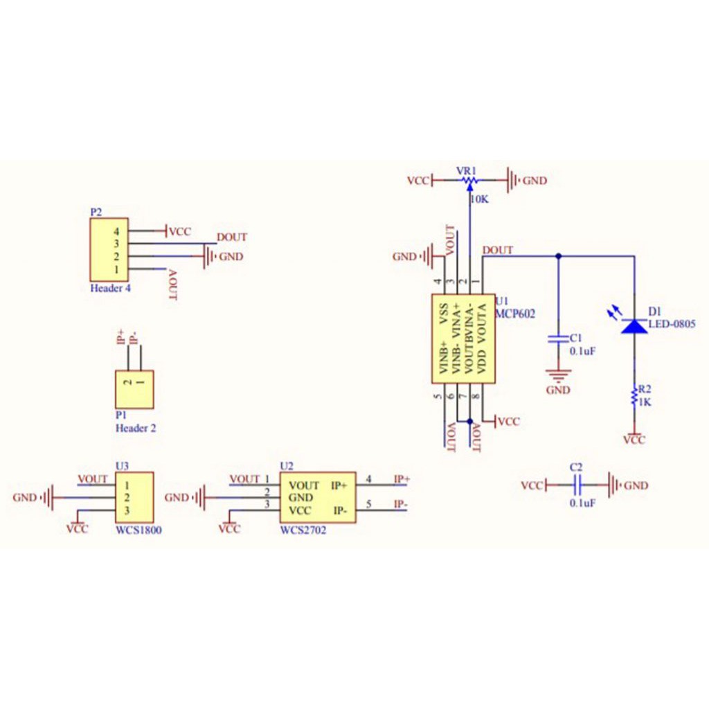 Cảm biến dòng điện DC/AC Hall 35A WCS1800