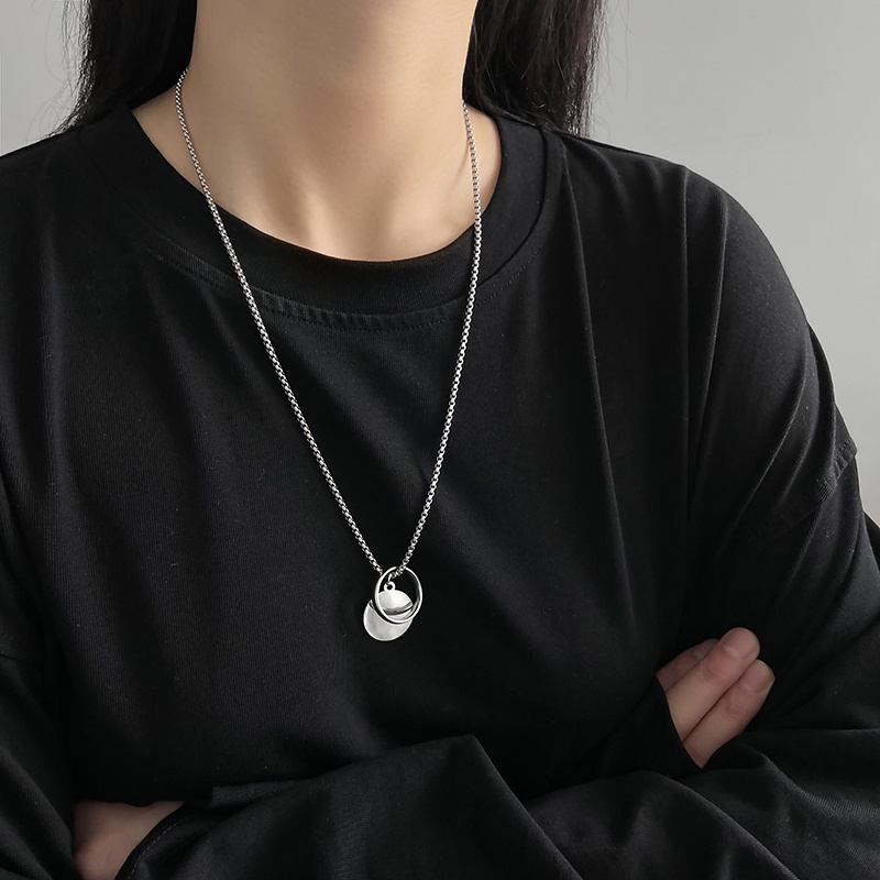 Vòng cổ Mặt Nhẫn Phong Cách Hip Hop Thời Trang Cá Tính Cho Nữ