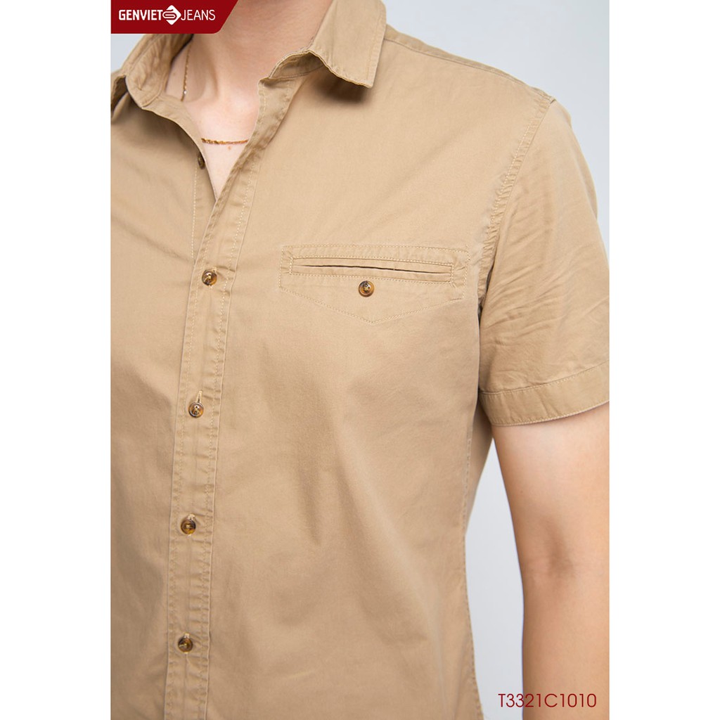 Áo Sơmi Kaki Cộc Tay Nam T3321C1010 GENVIET | BigBuy360 - bigbuy360.vn