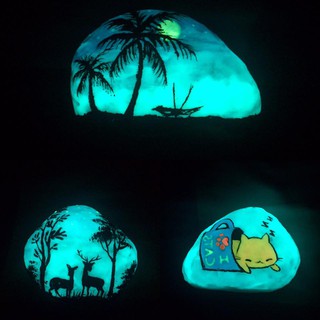 combo 3 lọ sơn dạ quang và 3 lọ bột dạ quang - tặng cọ và que vẽ