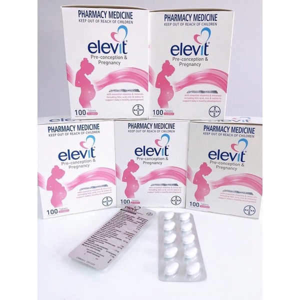 Elevit bầu 100 viên.