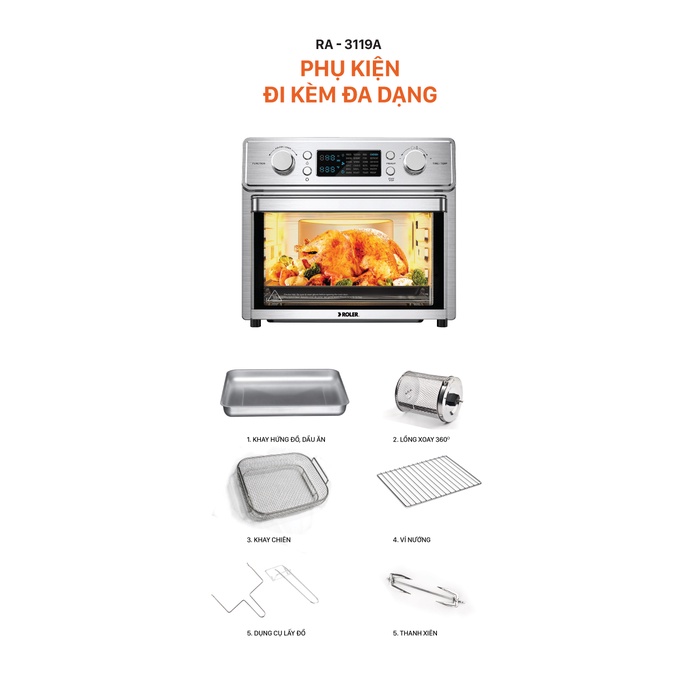 Nồi chiên không dầu điện tử đa chức năng 15L ROLER RA-3119A