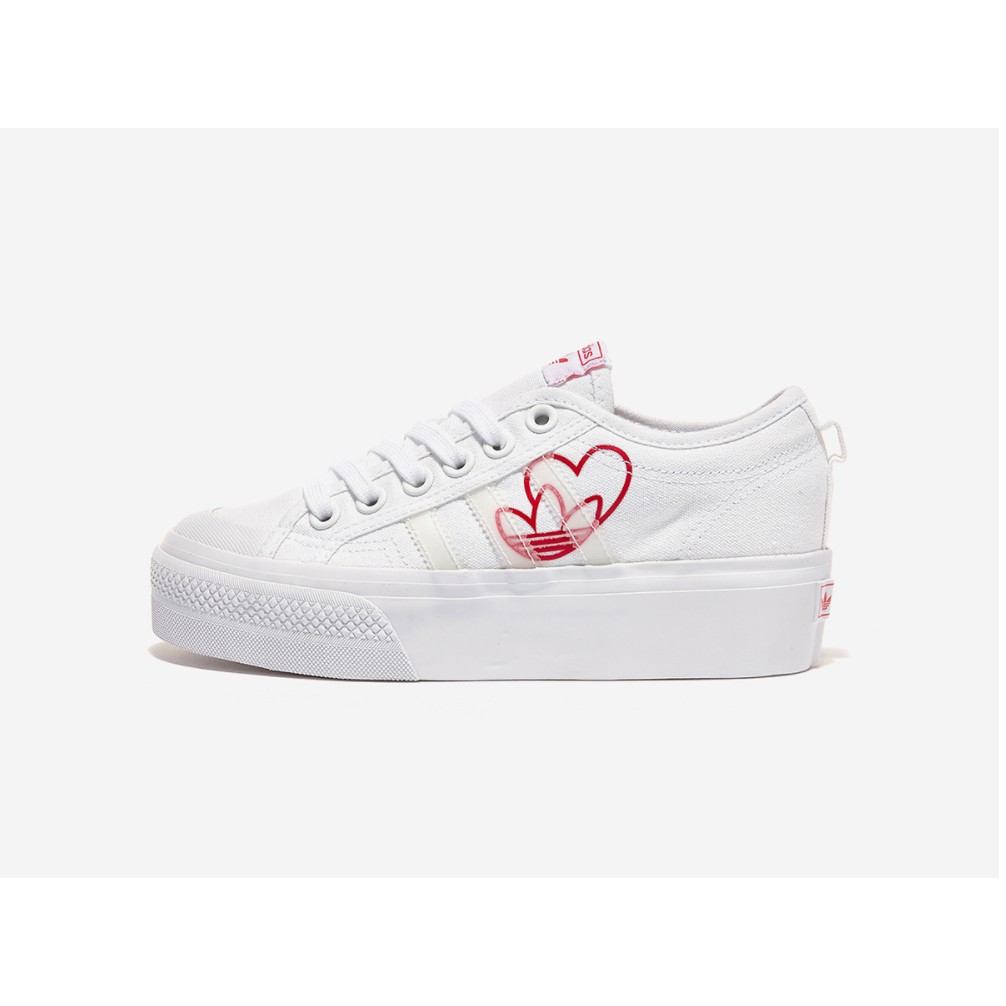 Giày thể thao thấp cổ, giày trắng, giày độn đế ,Giày adidas NIZZA PLATFORM W