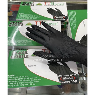 Găng Tay Y Tế Không Bột Màu Xanh, Đen, Trắng Hộp 100 Chiếc Dùng Phun Xăm, Xăm Hình, Xăm Thẩm Mỹ 50 đôi