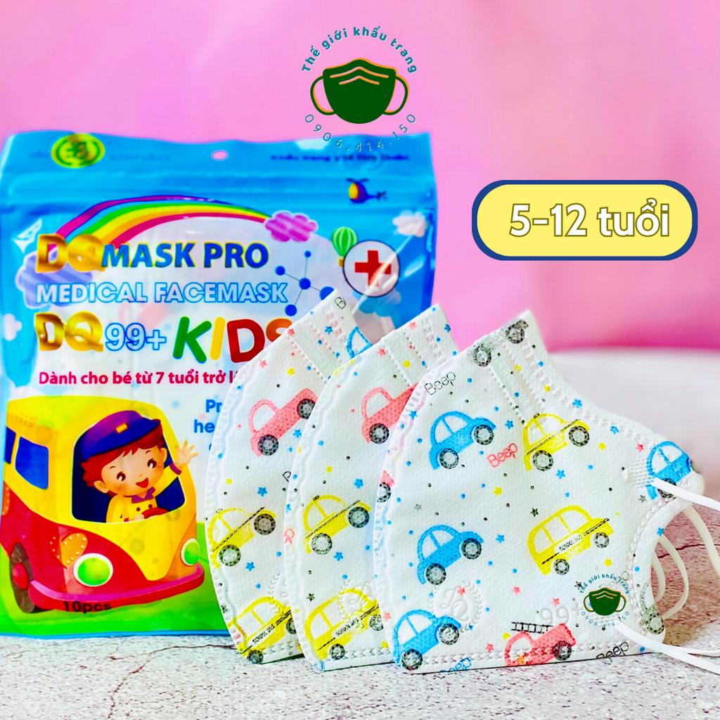 Hộp 10 cái khẩu trang 6D Kids An Tâm dành cho bé 4 - 10 tuổi , N99 Kid trẻ em 5-12 tuổi