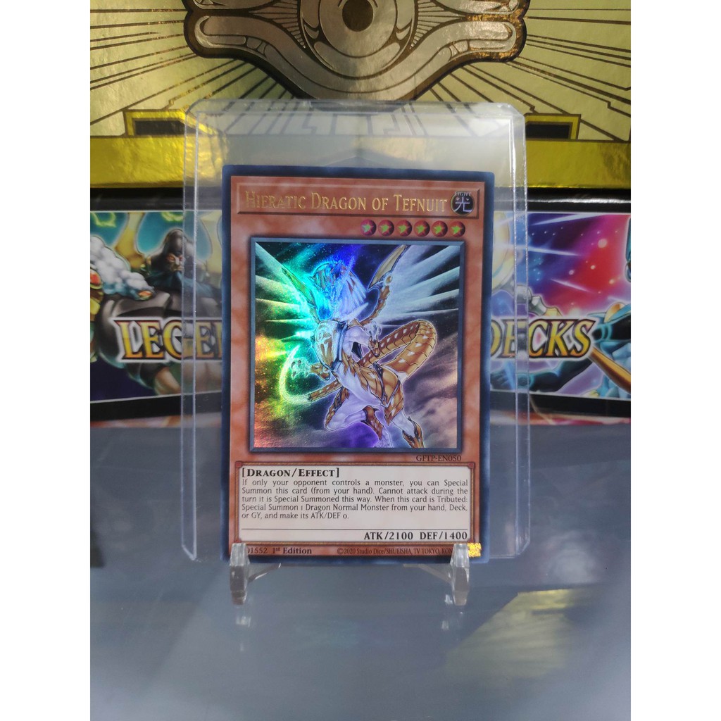 [ Dưa Hấu Yugioh ] Lá bài thẻ bài Hieratic Dragon of Tefnuit - Ultra Rare - Tặng bọc bài nhựa bảo quản