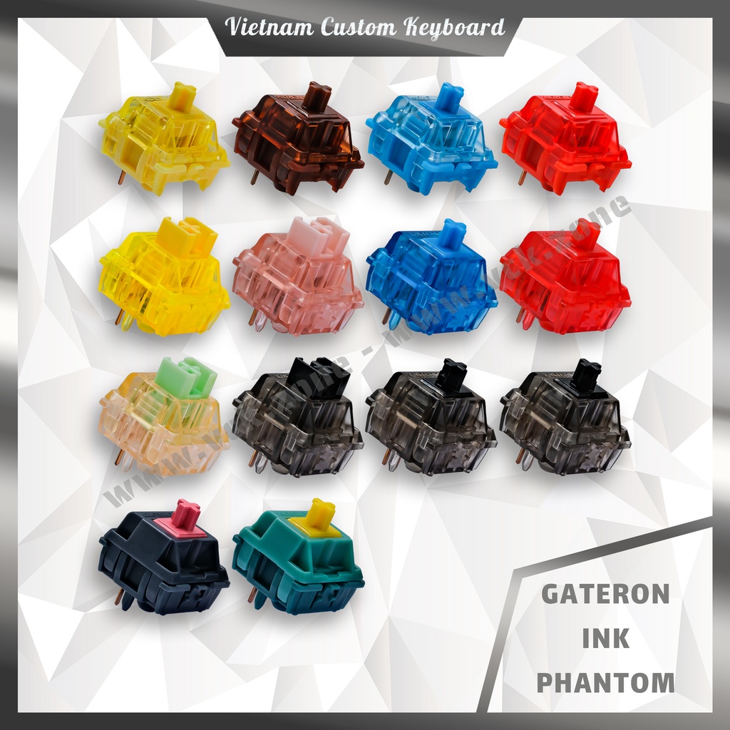Gateron Ink Phantom Switch | Hiệu Năng Cao | Baltic 8008 Box Black Keychron Akko Cherry KTT | Dùng Cho Phím | VCK