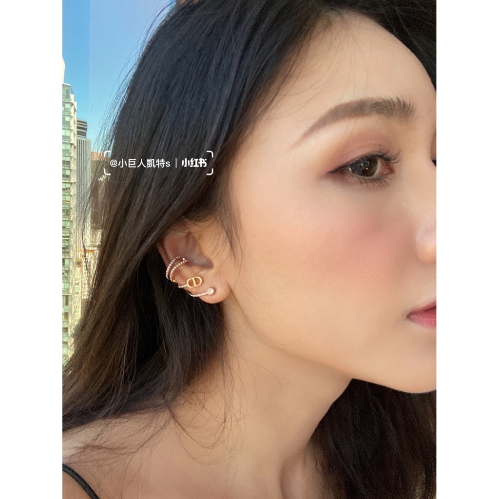 Bông Tai Dior Mạ Bạc 925 Thiết Kế Đơn Giản Phong Cách Retro Thời Trang Cho Nữ