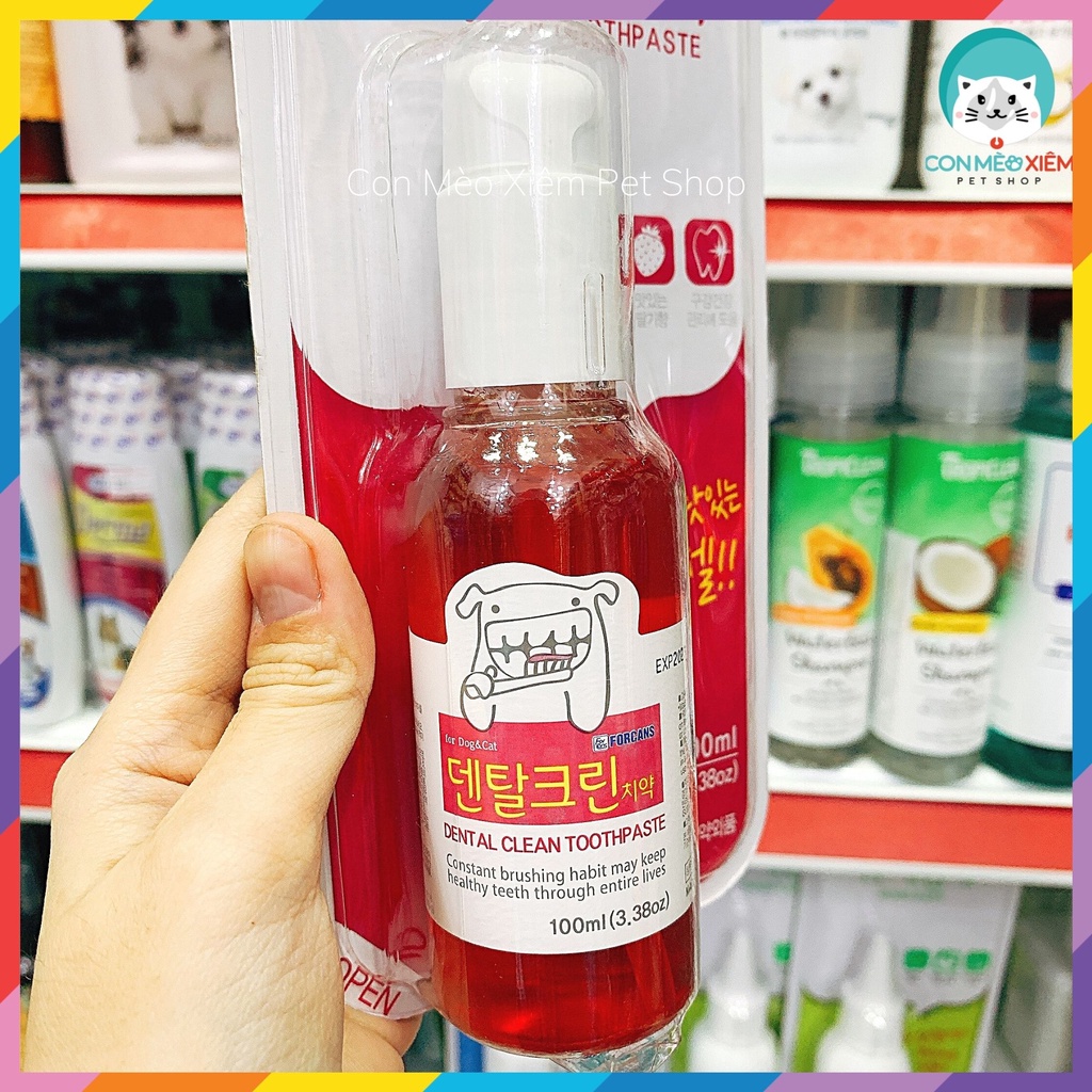 Kem đánh răng cho chó Forcans 100ml, vệ sinh chăm sóc răng miệng mảng bám hôi miệng Con Mèo Xiêm