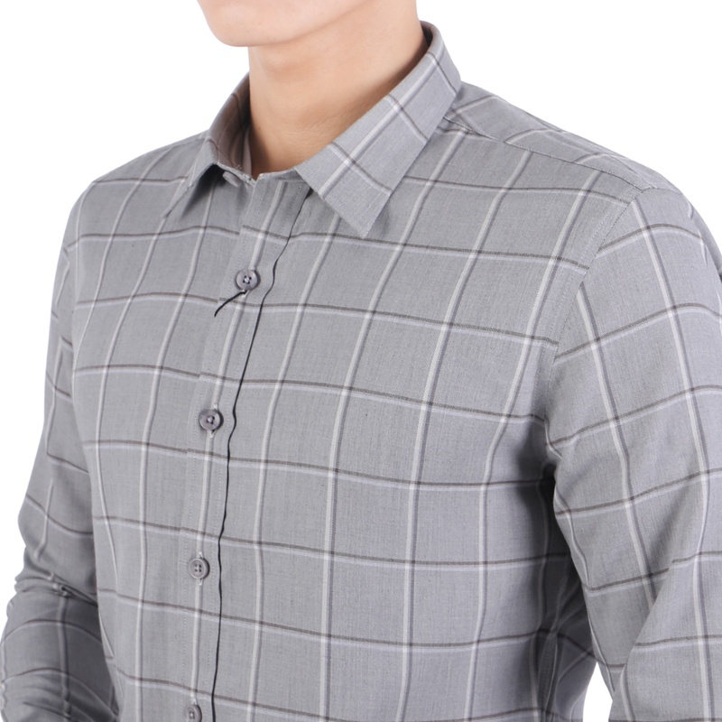 Áo sơ mi Dài tay Nam Owen Bamboo Slim Fit màu Ghi - AS61046D
