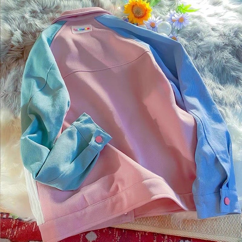 ÁO KHOÁC CỔ SƠMI 💕💕 PHỐI NHUNG MIX MÀU PASTEL 💕 PHONG CÁCH CÁ TÍNH DỄ THƯƠNG CỰC XINH YÊU