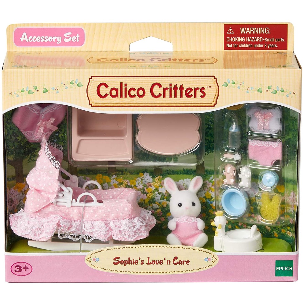 Calico Critters Sylvanian Families Bộ Chăm Sóc Yêu Thương Của Thỏ Trắng Sophie Love N Care Playset