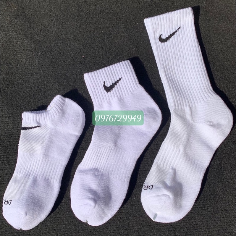 Tất vớ thể thao nam nữ cao cấp Nike drifit cổ ngắn, cổ trung, cổ cao
