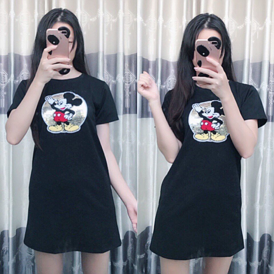 Đầm suông chuột mickey