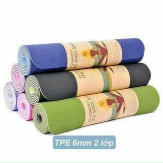 Thảm tập yoga, gym tpe 2 lớp 6mm