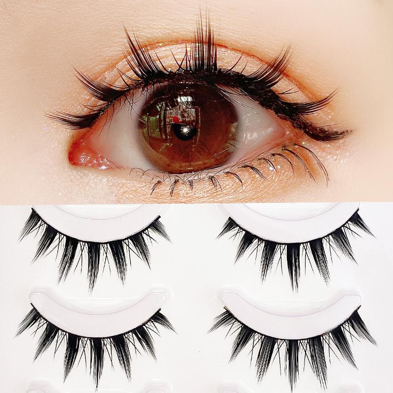 Handmade 3D Thick Curved False Eyelashes With Natural Silk