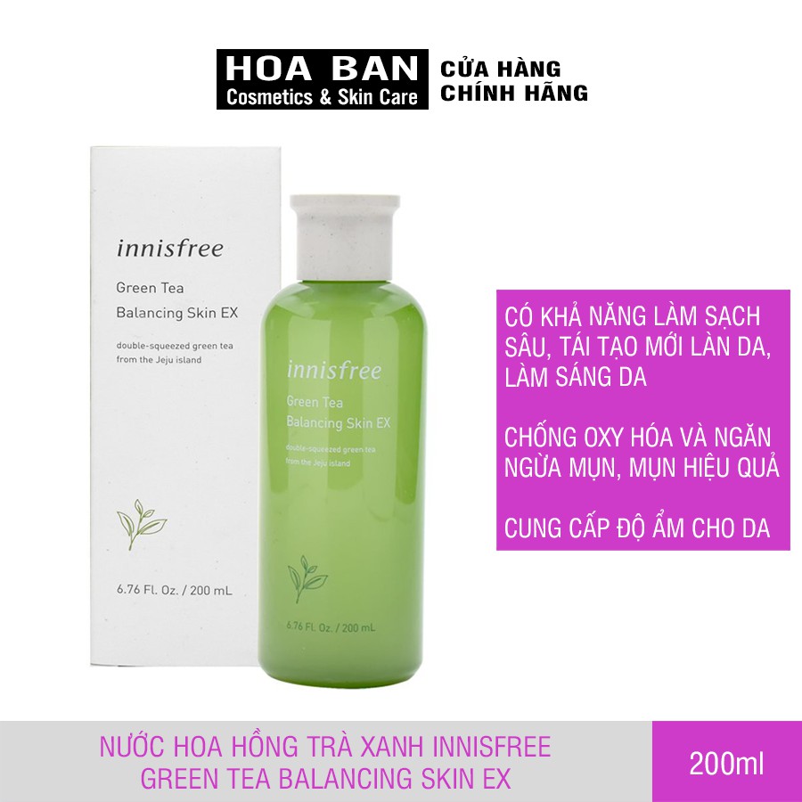 Nước Hoa Hồng Trà Xanh Innisfree Green Tea Balancing Skin EX 200ml - HB0029