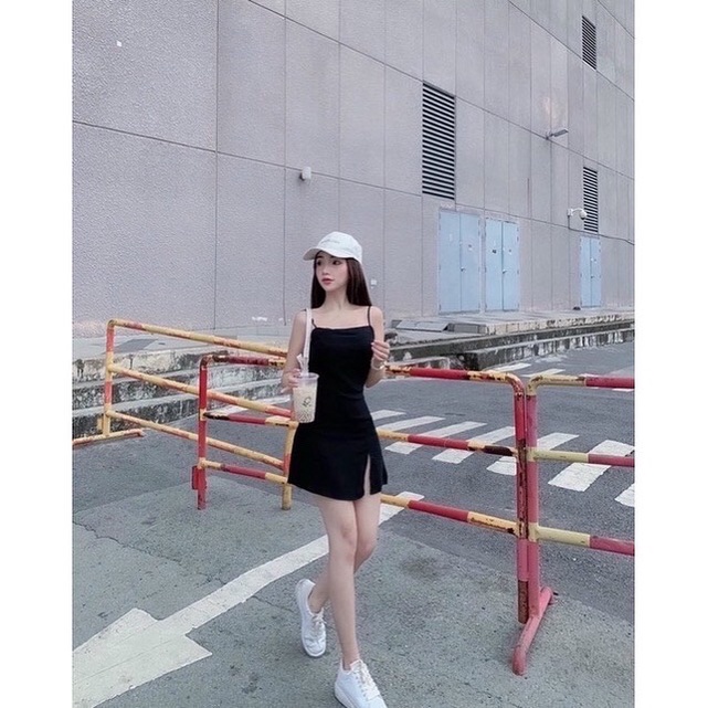 Đầm 2 Dây Hở Lưng Body Form A Sang Chảnh