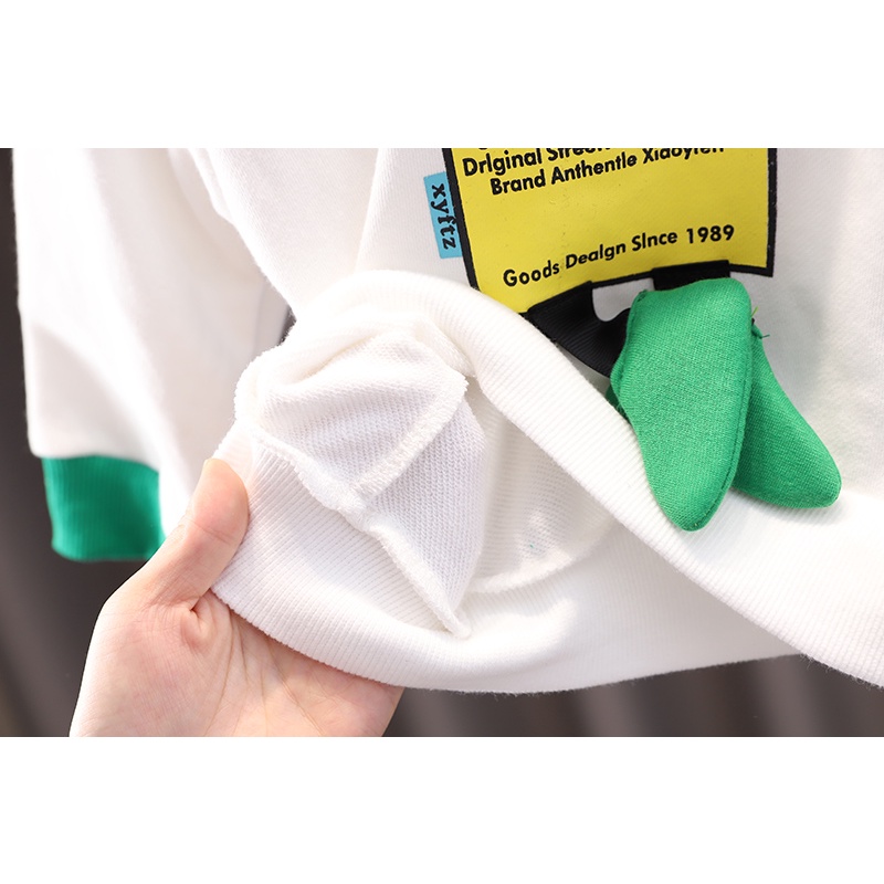 Áo Sweater Thể Thao Tay Dài Cổ Tròn In Hình Vịt Donald Hoạt Hình Kích Thước 80-120cm Cho Trẻ Em