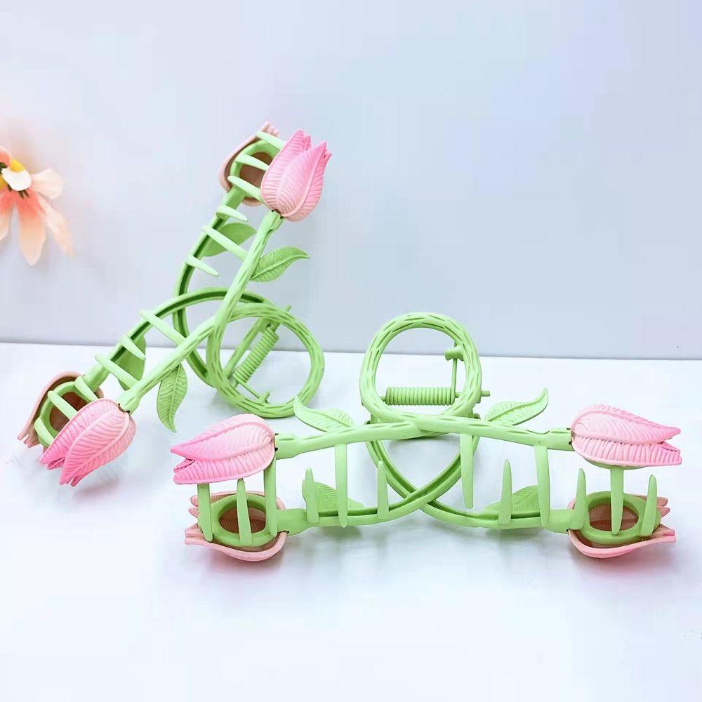 Kẹp Tóc Kim Loại Hình Hoa Tulip / Cá Mập / Hoa Tulip Kiểu Pháp Thời Trang Mùa Hè Cho Nữ