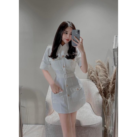 Đầm Suông Vest Nút Kèm Belt