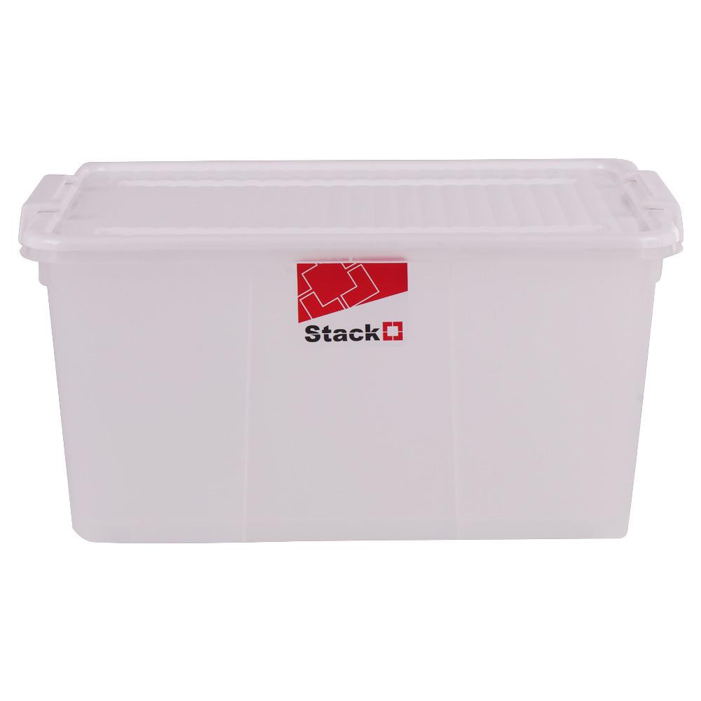 HomeBase STACKO thùng nhựa đựng đồ có nắp có bánh xe Thái Lan 35.5L W53xD39xH26.5 Cm Trắng