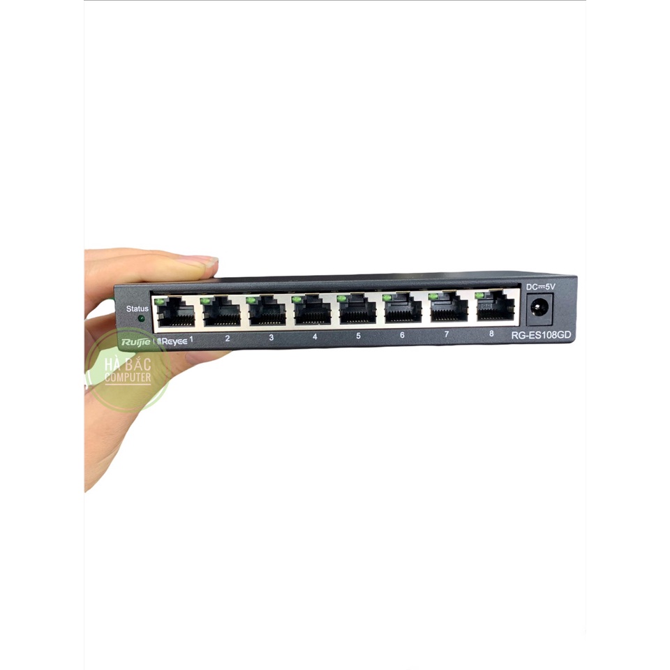 Bộ Chia Mạng 8 Cổng Sắt 1000Mbps RUIJE RG-ES108GD - Switch 8 Port Gigabit - Hàng Chính Hãng