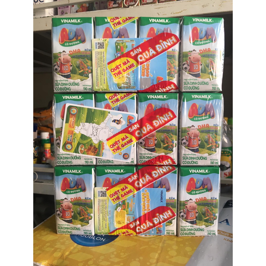 Combo 3 lốc 12 hộp sữa dinh dưỡng tiệt trùng ADM Gold Vinamilk có đường 110ml